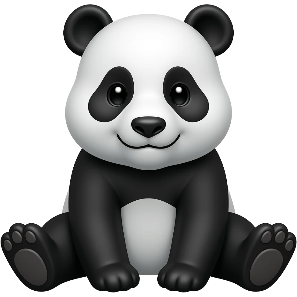 Panda bear sit on fours emoji