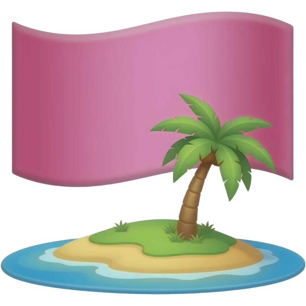 Pink island flag emoji (iOS) emoji