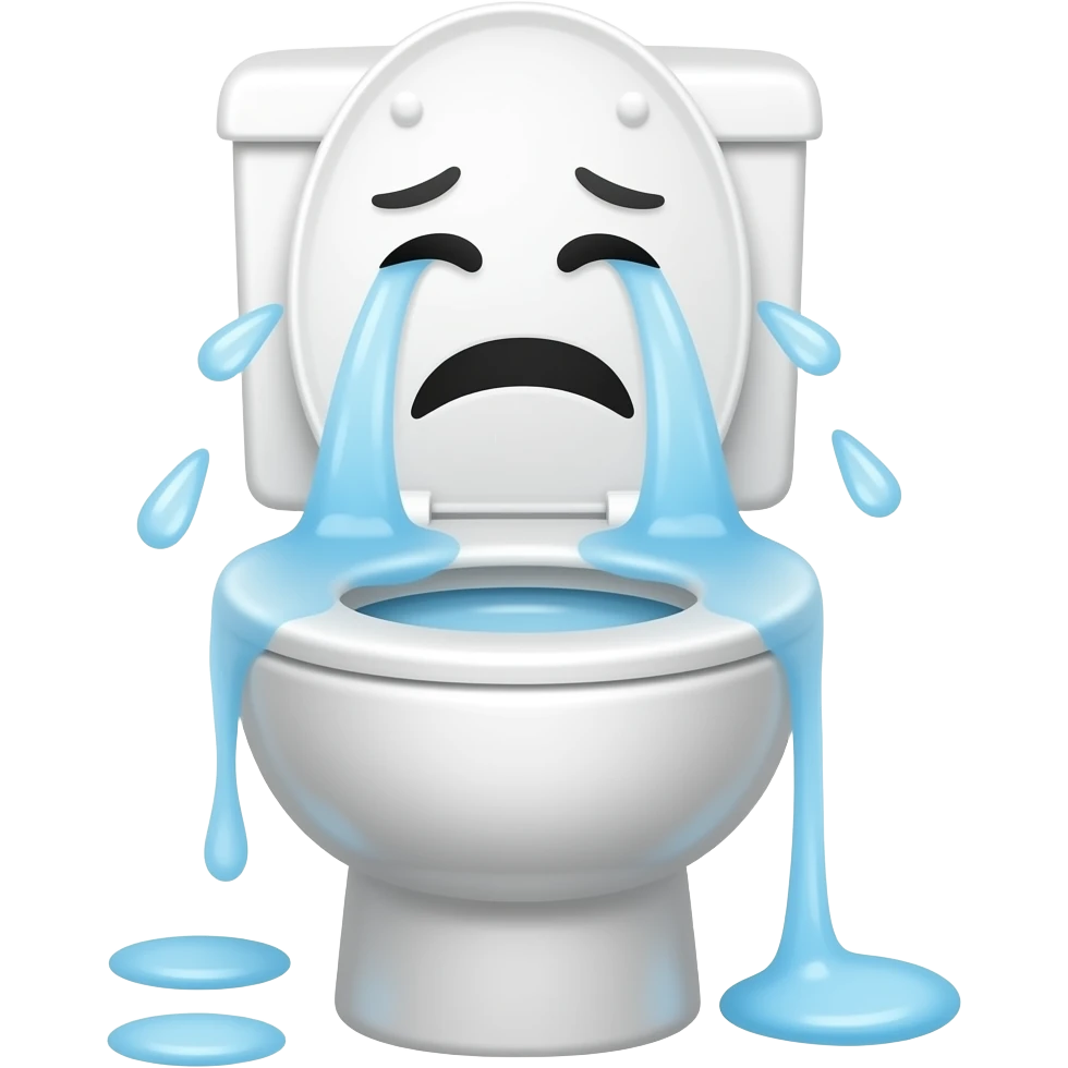 Laughing  face shedding tears on a toilet seat emoji