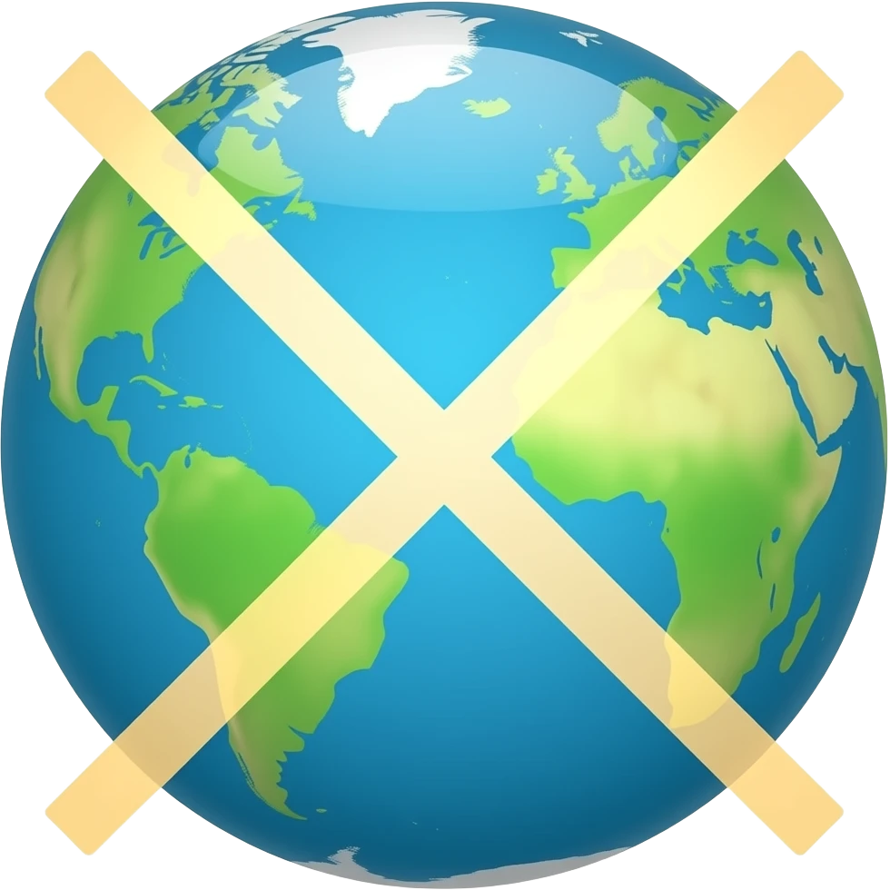 globe and X emoji