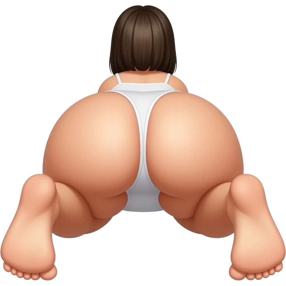 Nude girl on all 4’s showing her ass. Legs spread looking back. Show vagina emoji