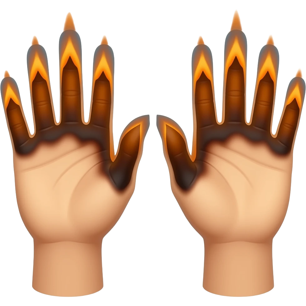 quemadura en la manos emoji