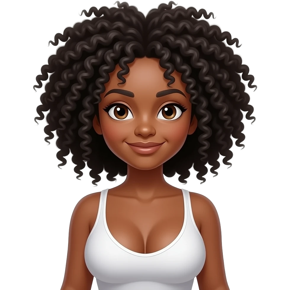 black girl with huge boobs and afro emoji