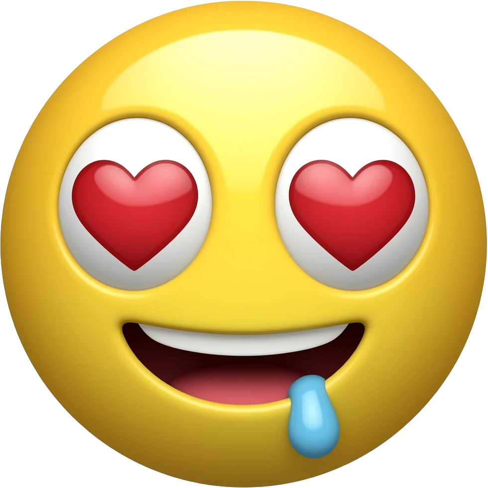 in love with heart eyes emojicon yellow emoji drooling emoji