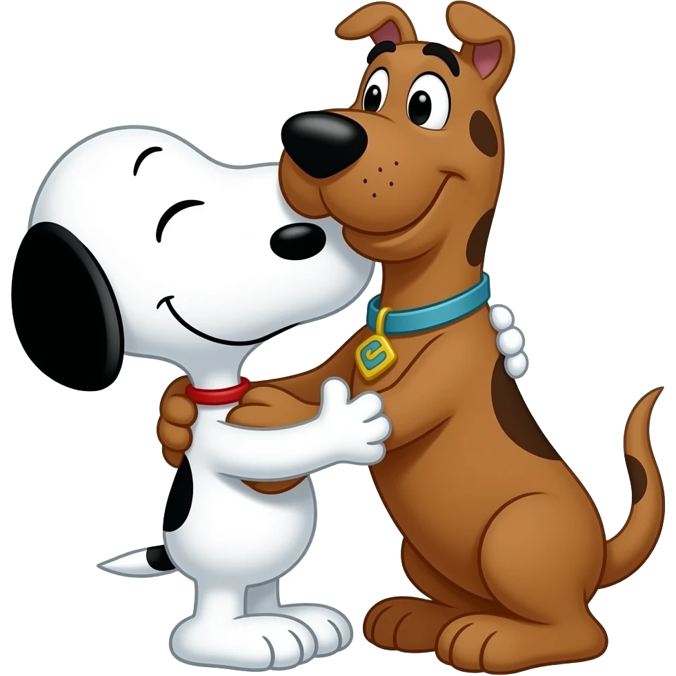 snoopy hugging scooby doo emoji