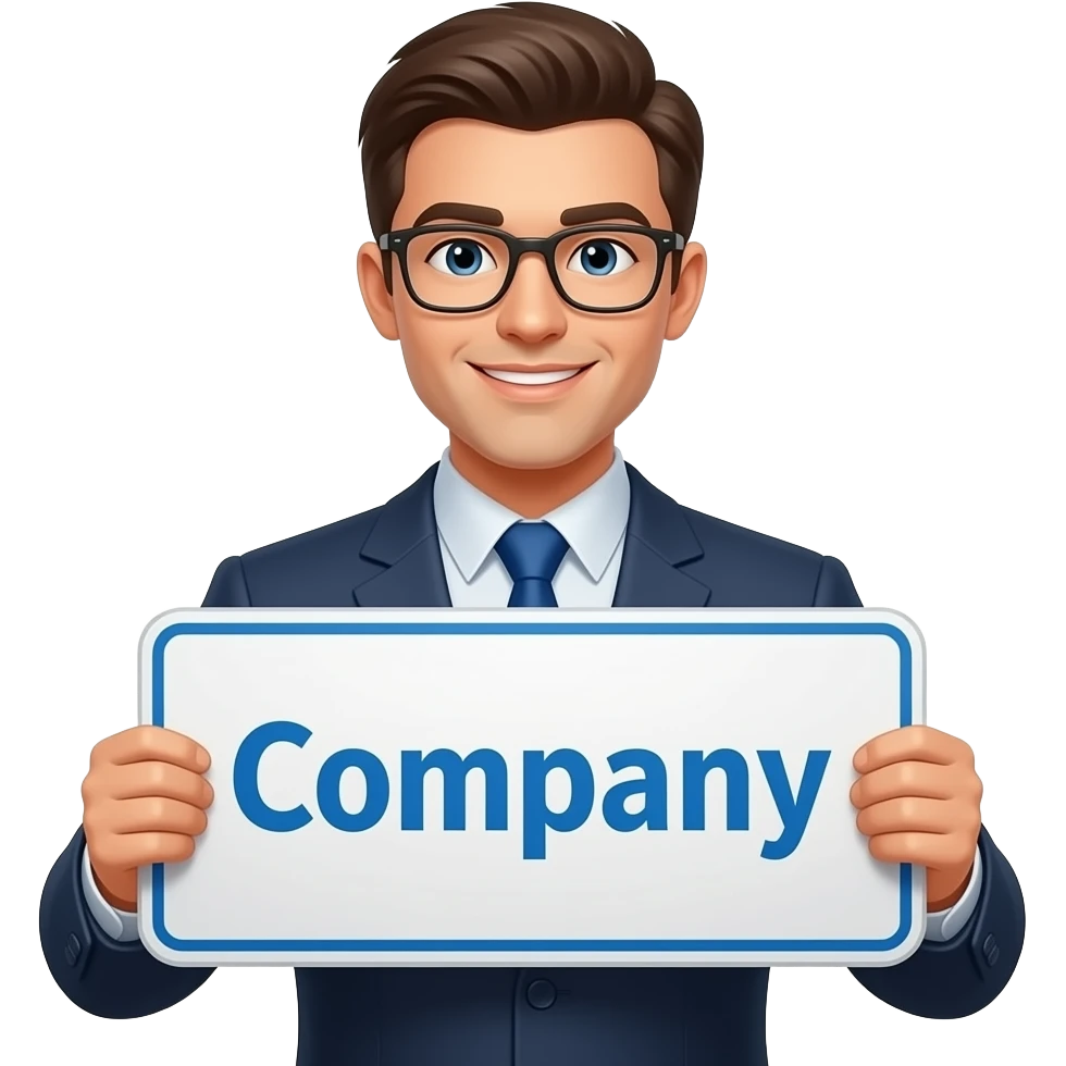 joven con una empresa emoji