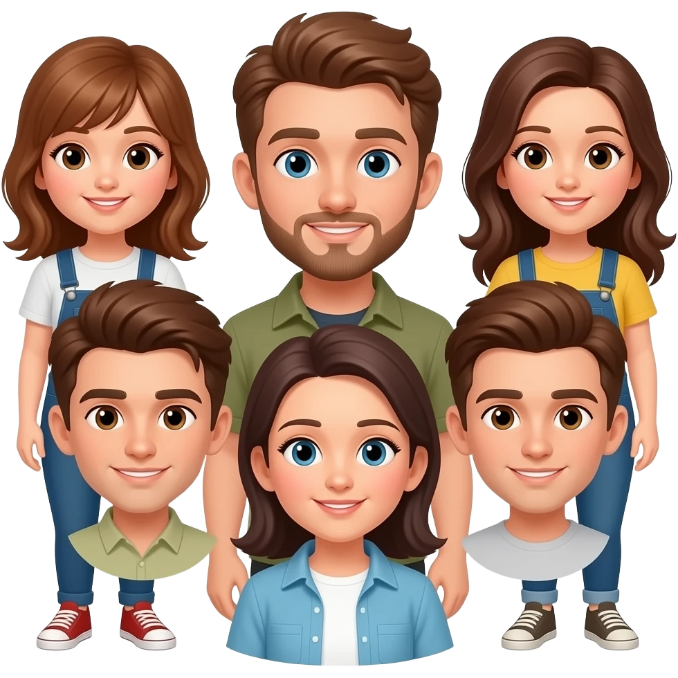 Freineds whith bown hair and both emoji