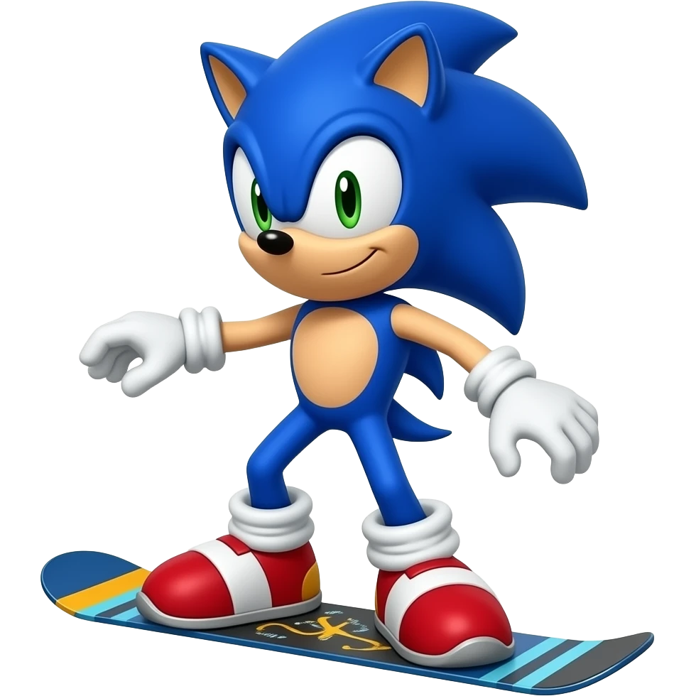 Sonic the hedgehog snowboarding emoji