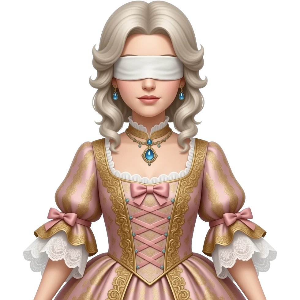 rococo dress guy mannequin blindfolded clothing doll emoji