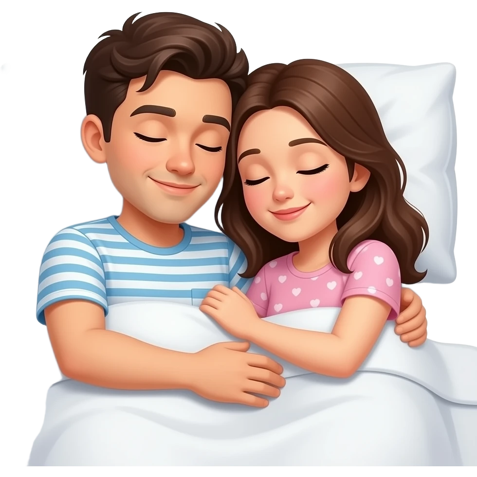 Snuggling in bed emoji