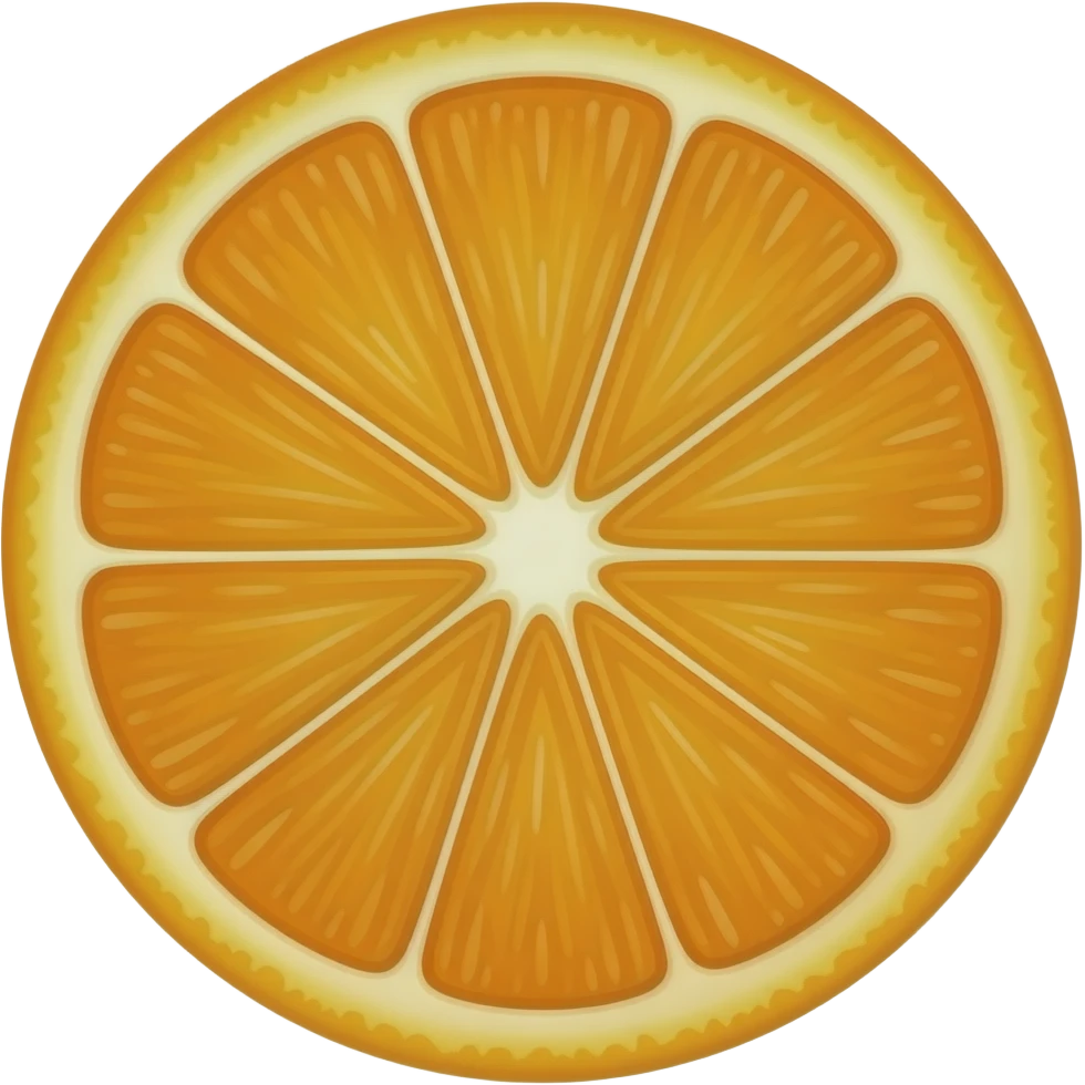 Peeled orange divides emoji