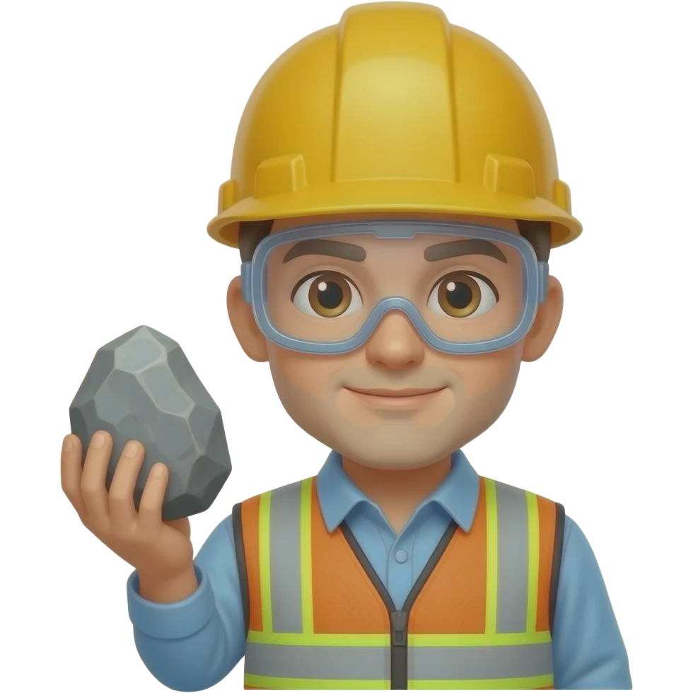 Geologist with a rock emoji