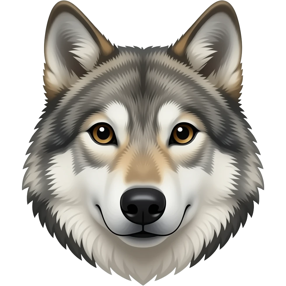 Wolf, front facing,medium shot emoji