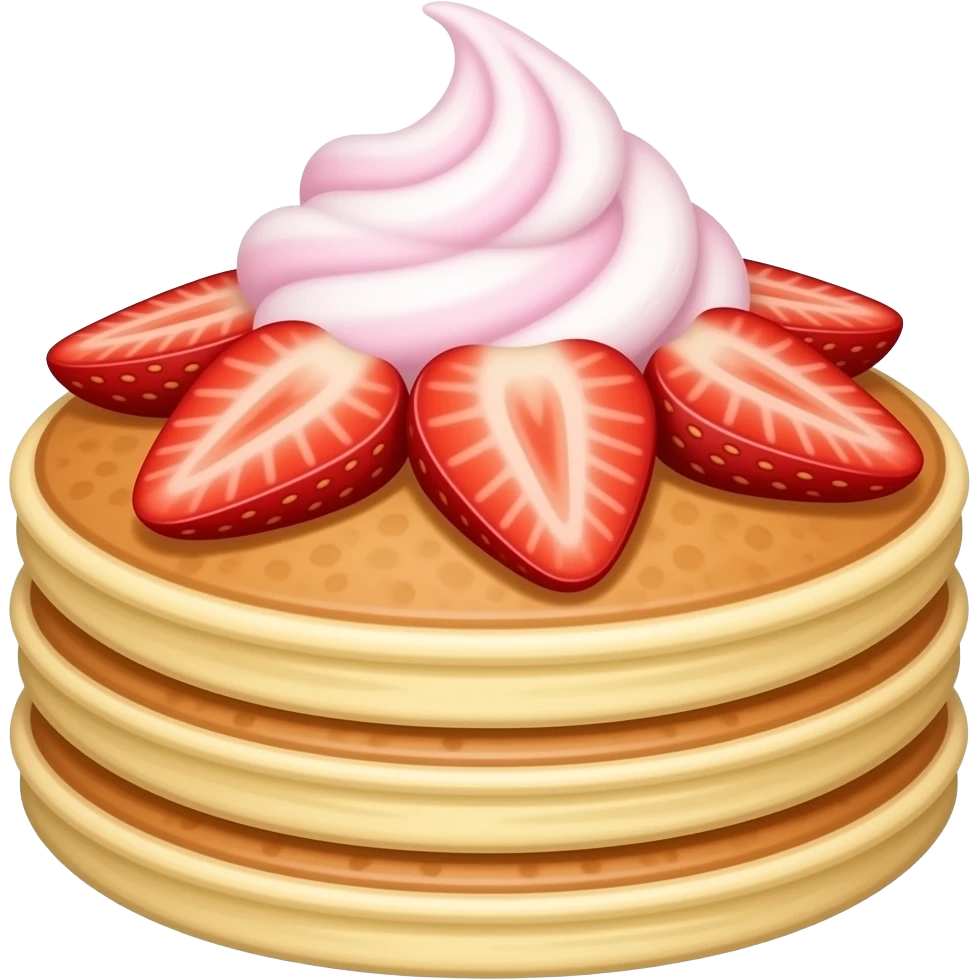 pancake with strawberry and cotton candy emoji