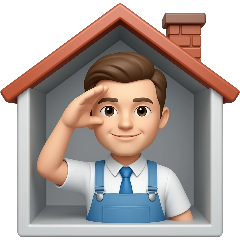 saluting hand inside a home, super simple form, not 3d, suitable for a logo emoji