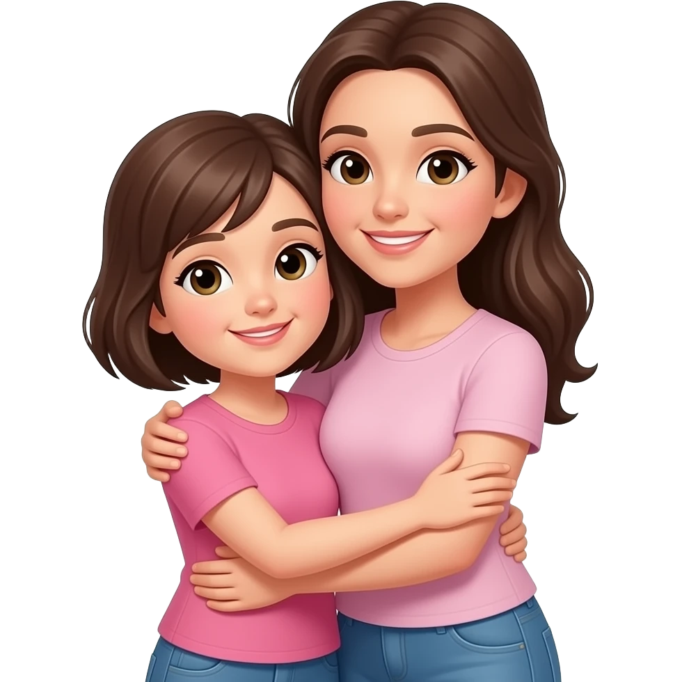 2 women bond one short1 tall hug emoji