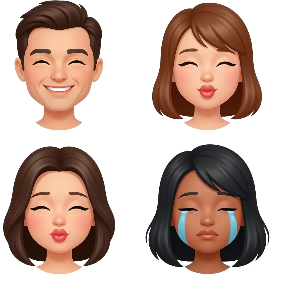 😙😊😘😭 emoji