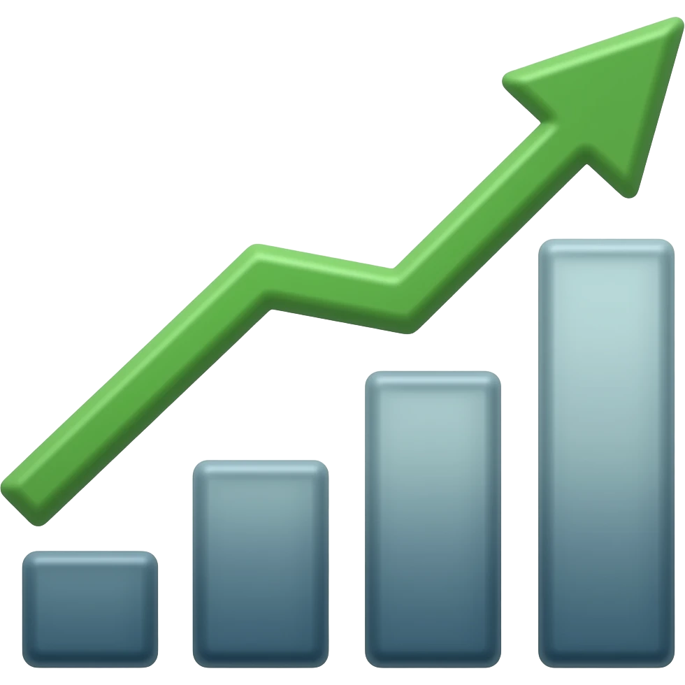 Investment portfolio with growth arrow emoji