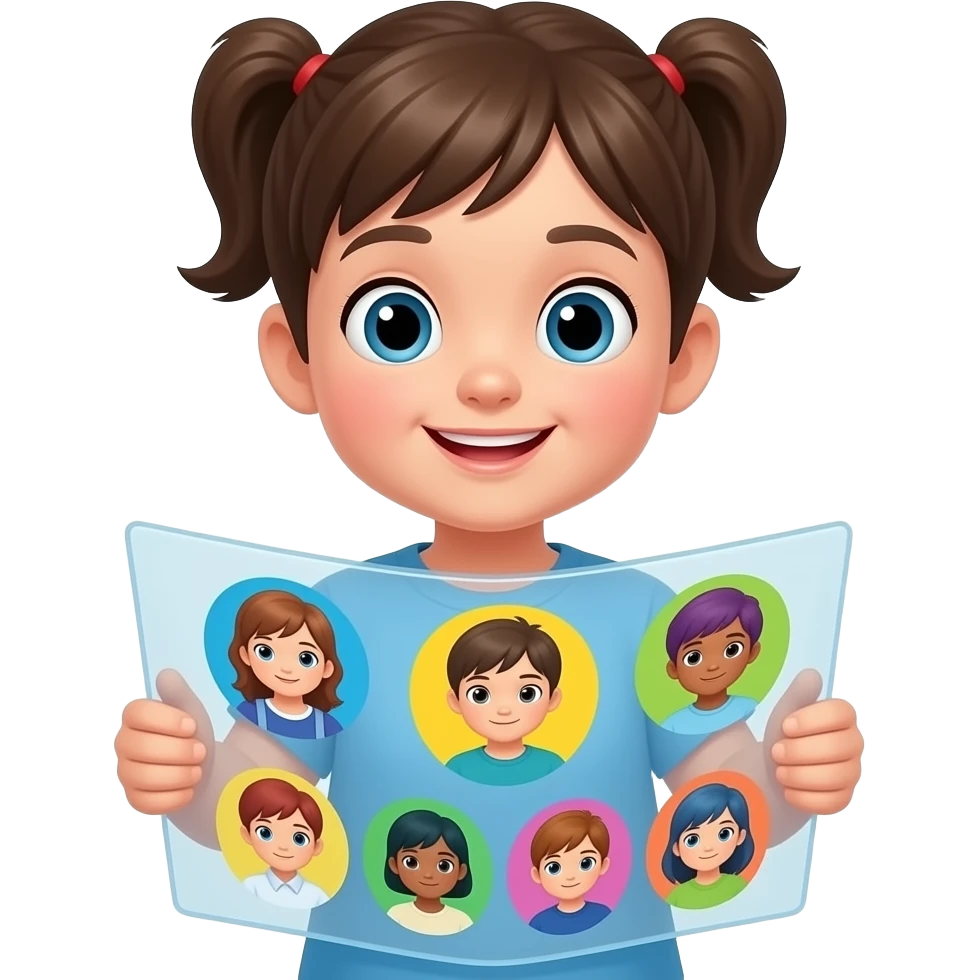 a kid holding a plastic folder emoji