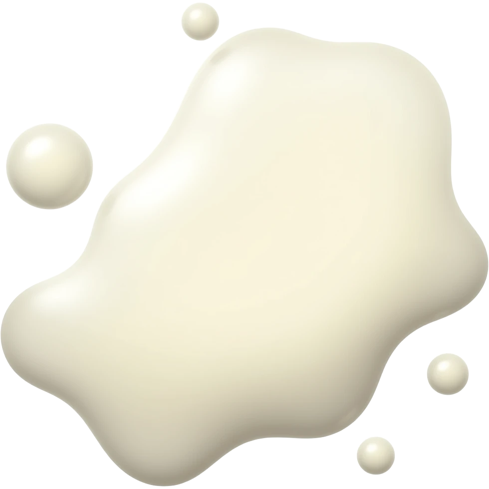 a splat of glossy transparent milky cream emoji