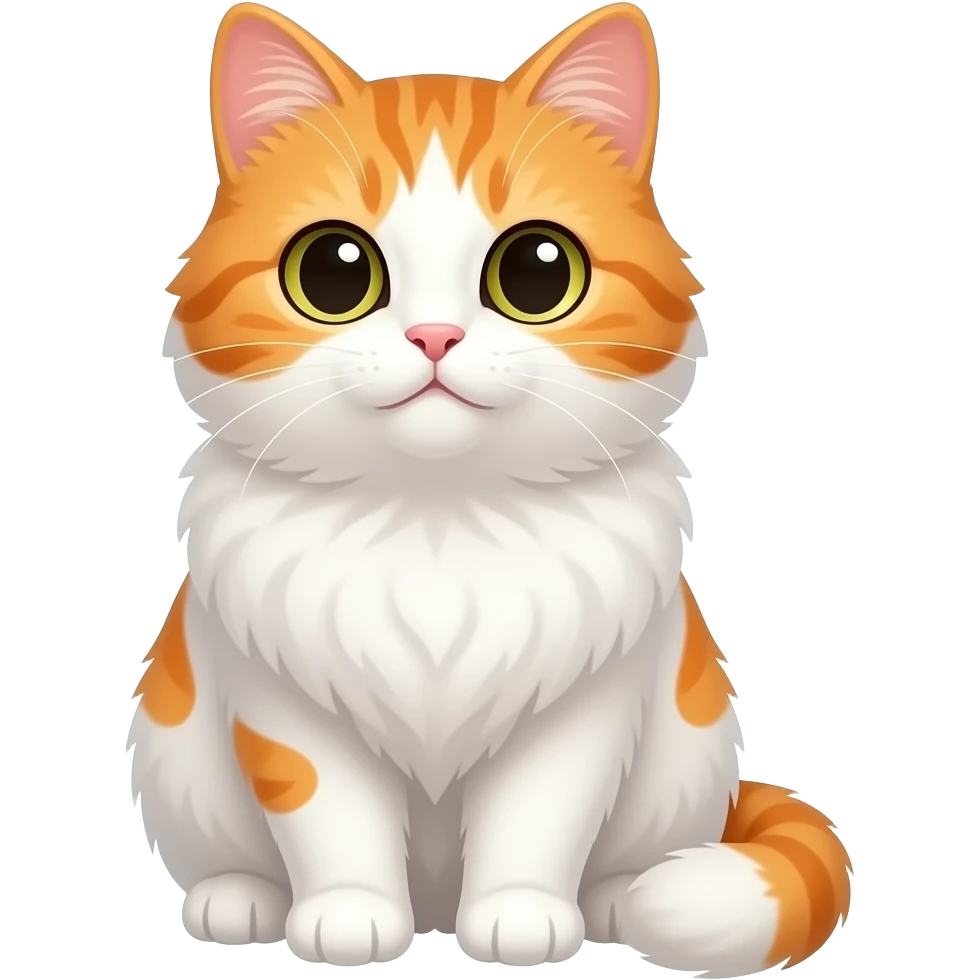 white orange fluffy  cat emoji