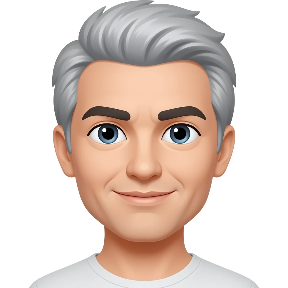 Cabelo grisalho, sombrancelgas pretas emoji