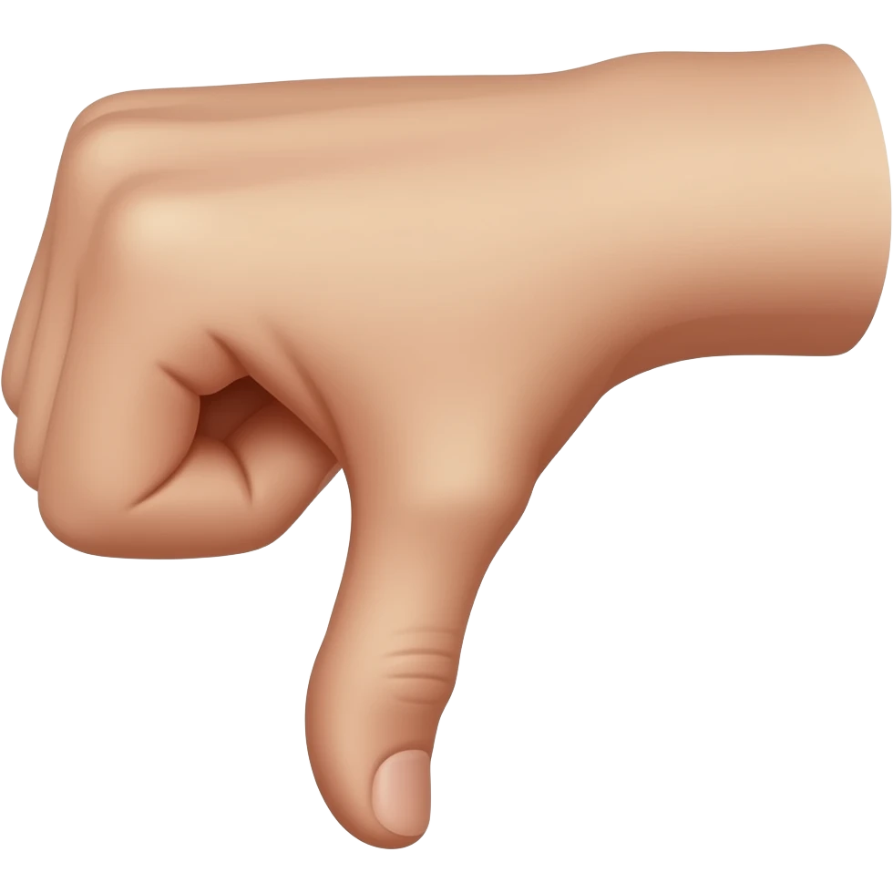 crooked thumbs down deformed emoji