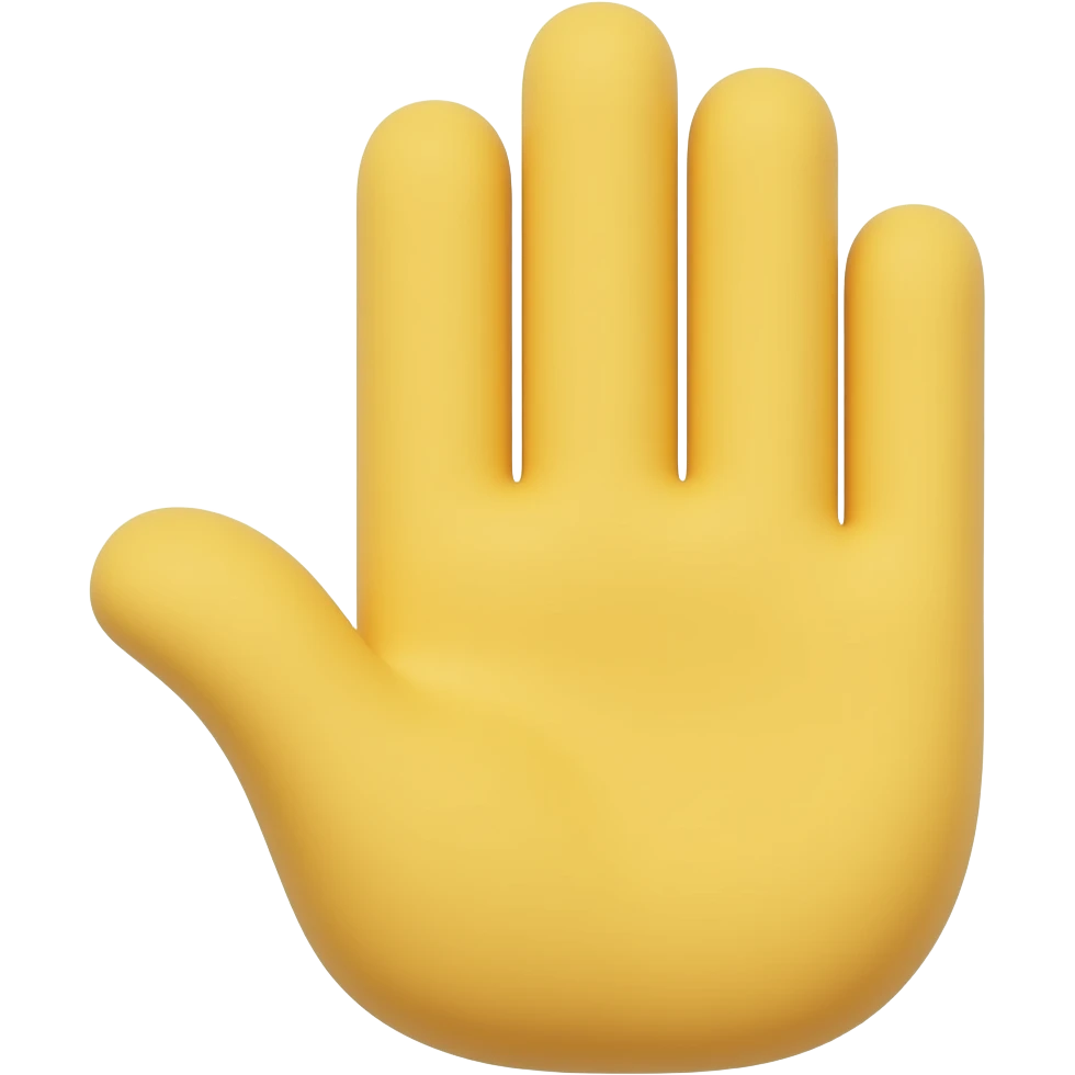 ✋yellow raised hand emoji