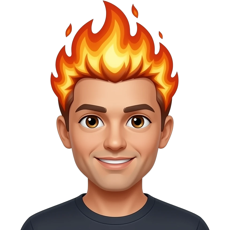 Hair on fire emoji