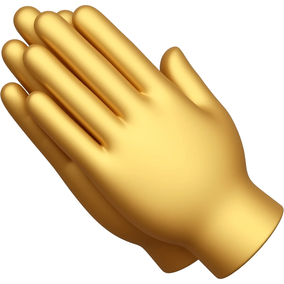 3d clap emoji. golden hands. emoji