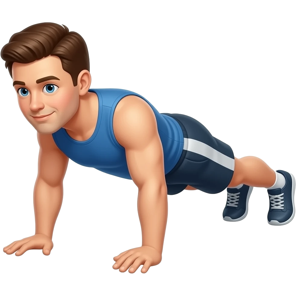 a guy doing 100 pushups emoji