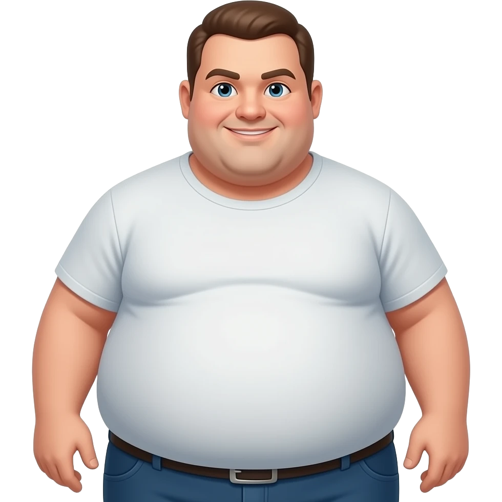 Buat seorang lelaki gemuk dengan perut buncit emoji