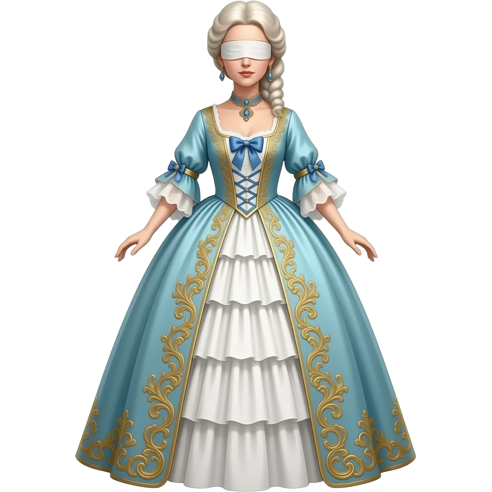 rococo dress guy mannequin blindfolded clothing doll emoji