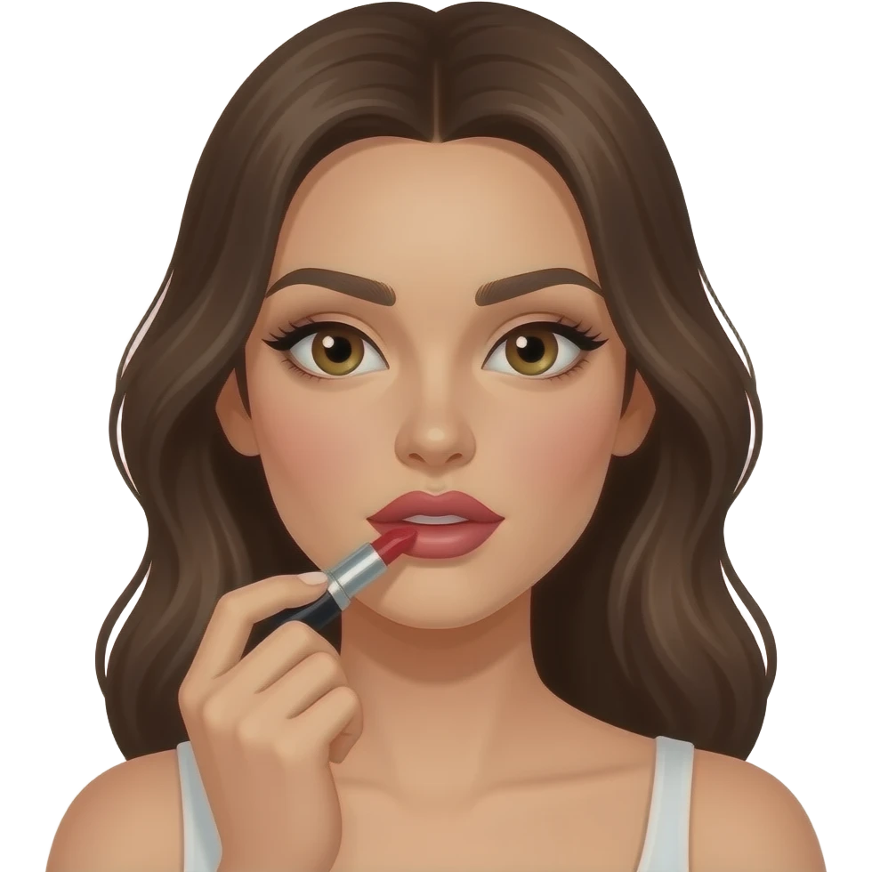 Sexi mujer mordiendose los labios pintándose los labios con pintalabios 💄 emoji