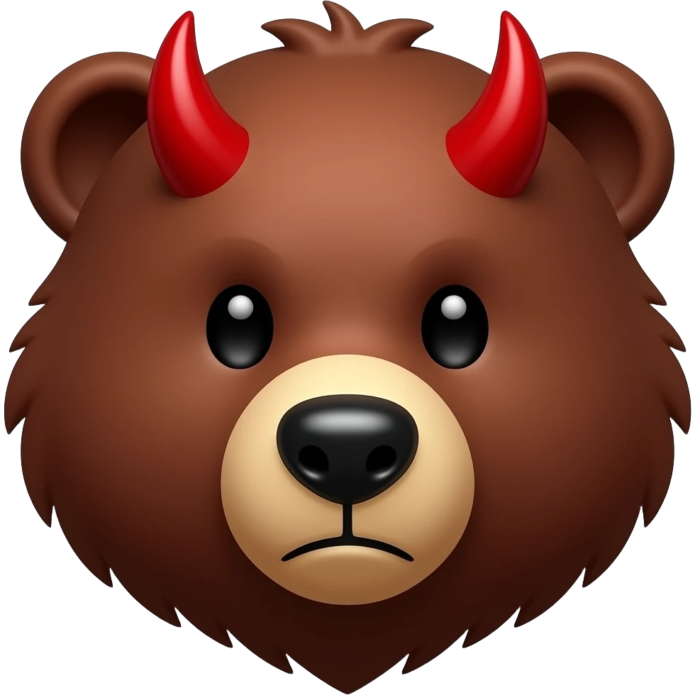 bear head red devil emoji