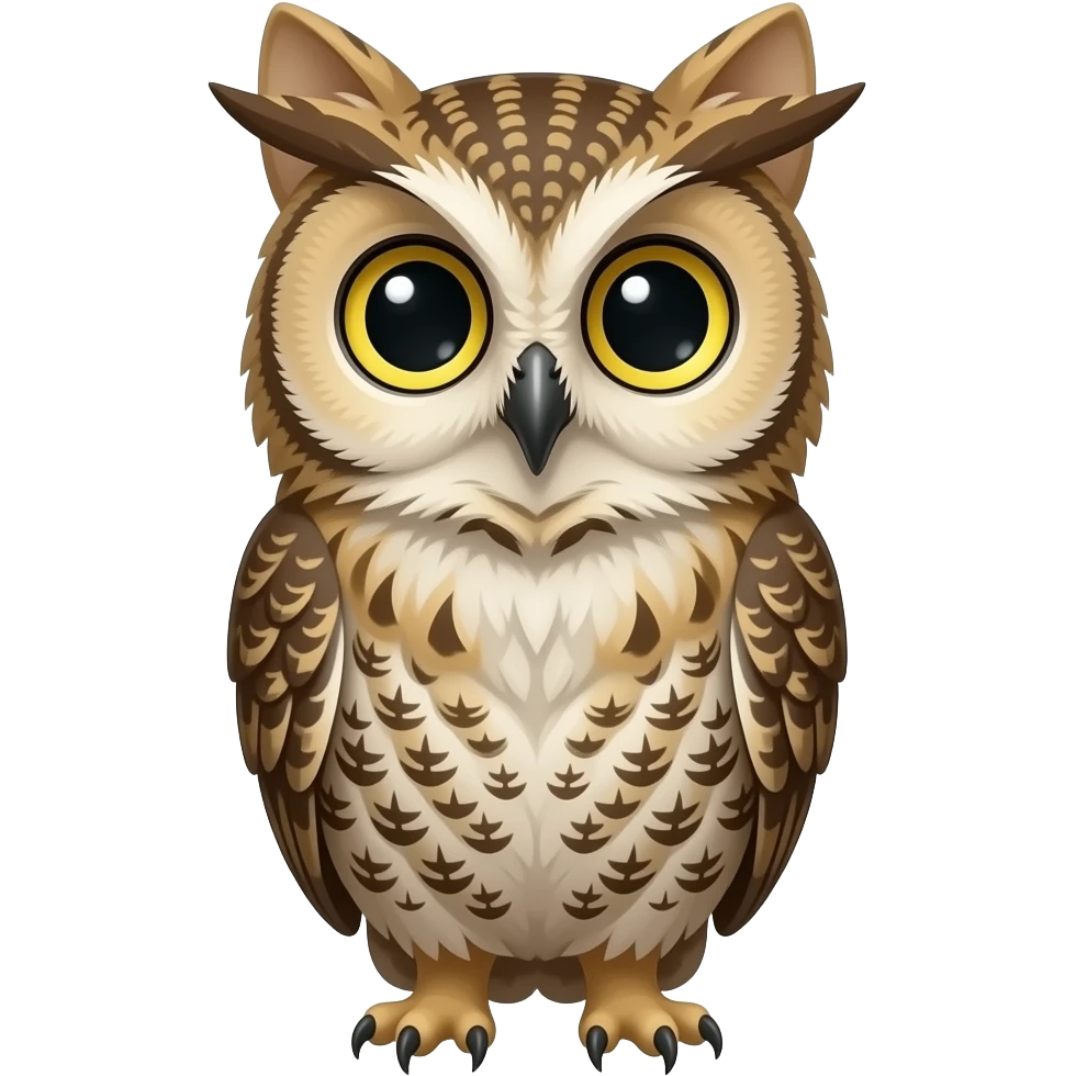 An owl with a cat’s head emoji