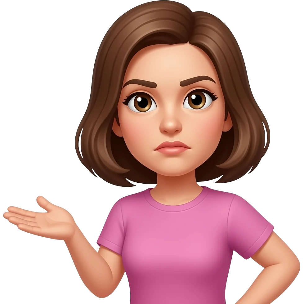 women giving a serious expression explaining a rule emoji