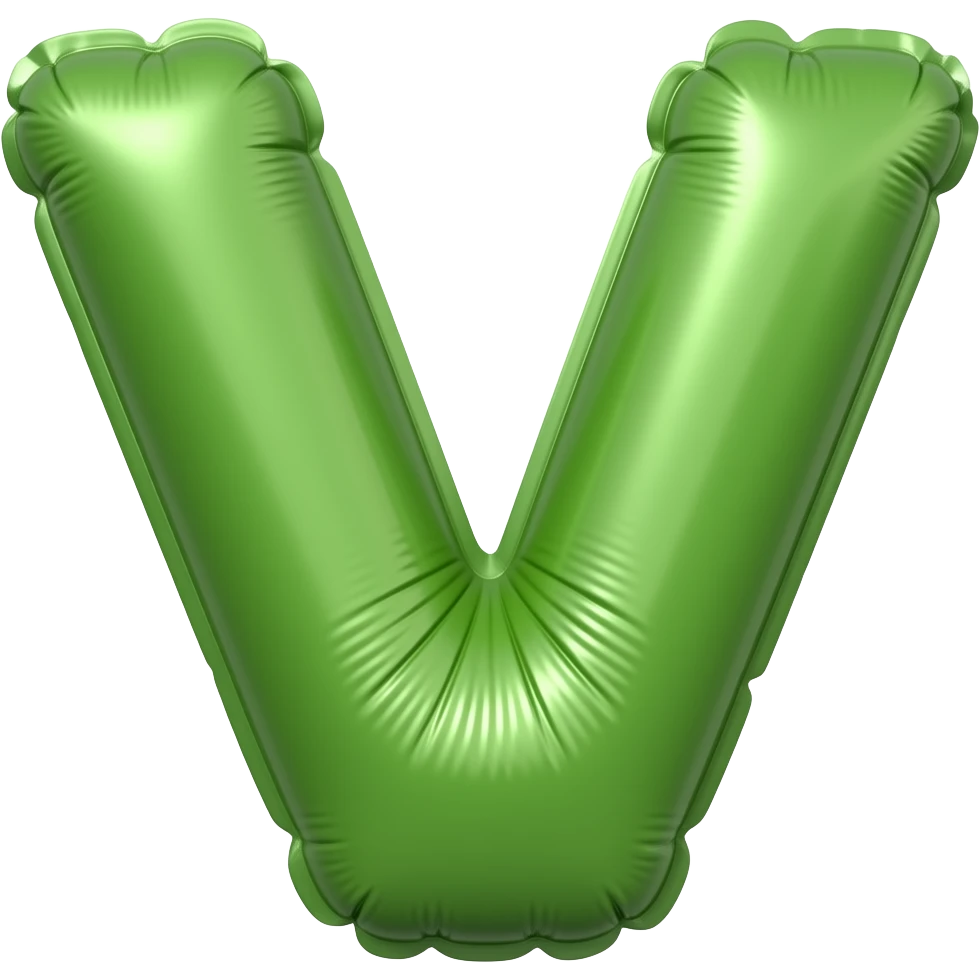 inflatable green liter "v" emoji