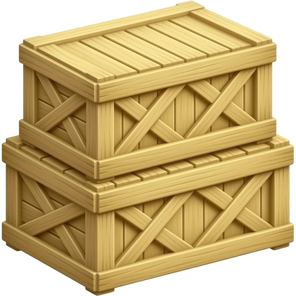 2 cargo crates stacked, less detailed and light colors emoji