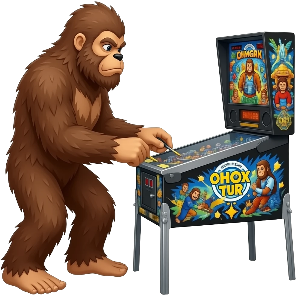 Sasquatch playing pinball emoji