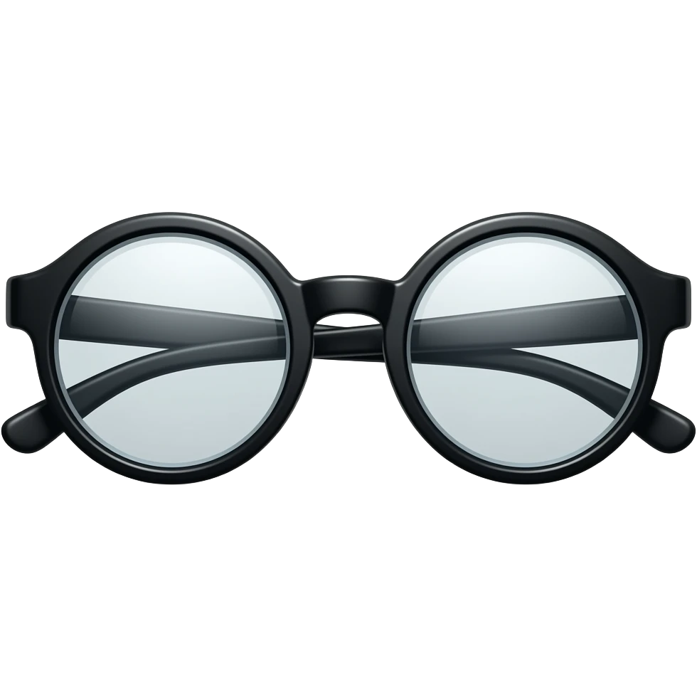 Black round glasses like in the movie "Leon" emoji