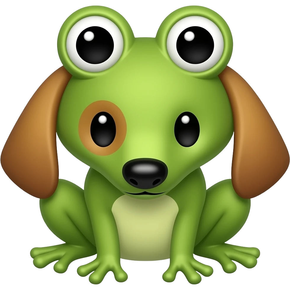 An icon that combines a frog and a dog. emoji
