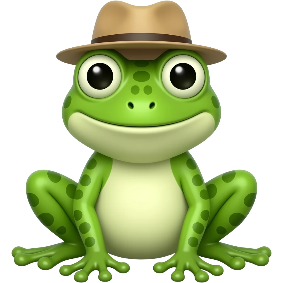Sapo com touca emoji