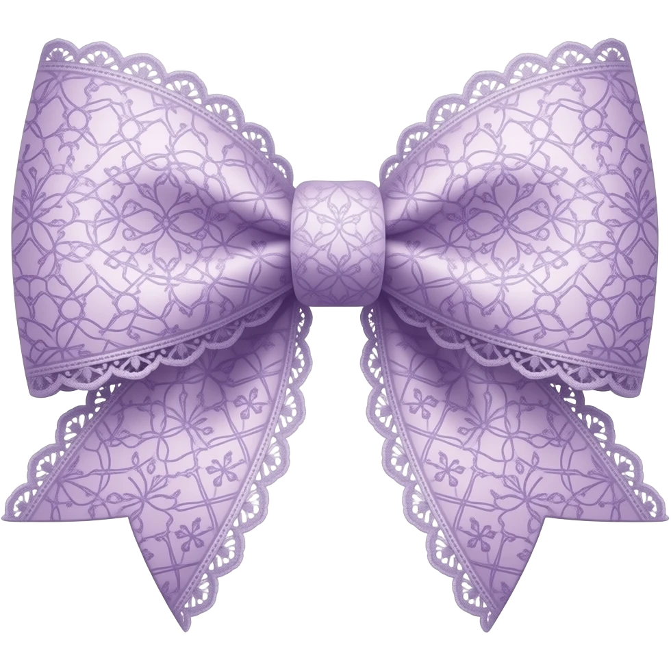 pastel purple ombre with lavender rococo style pattern on bow lace coquette bow emoji