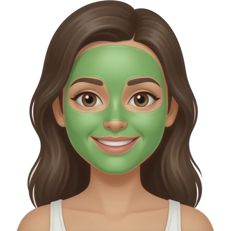 女的敷面膜的美容 emoji