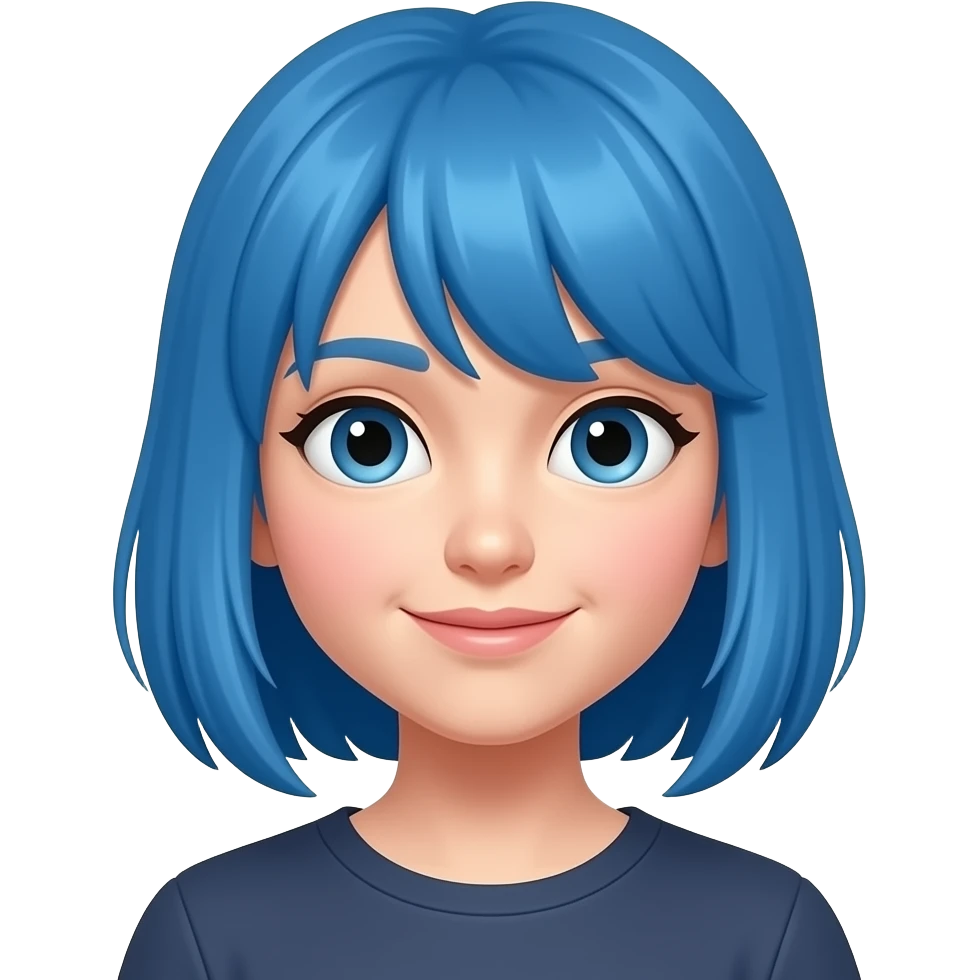Девочка волосы голубой emoji