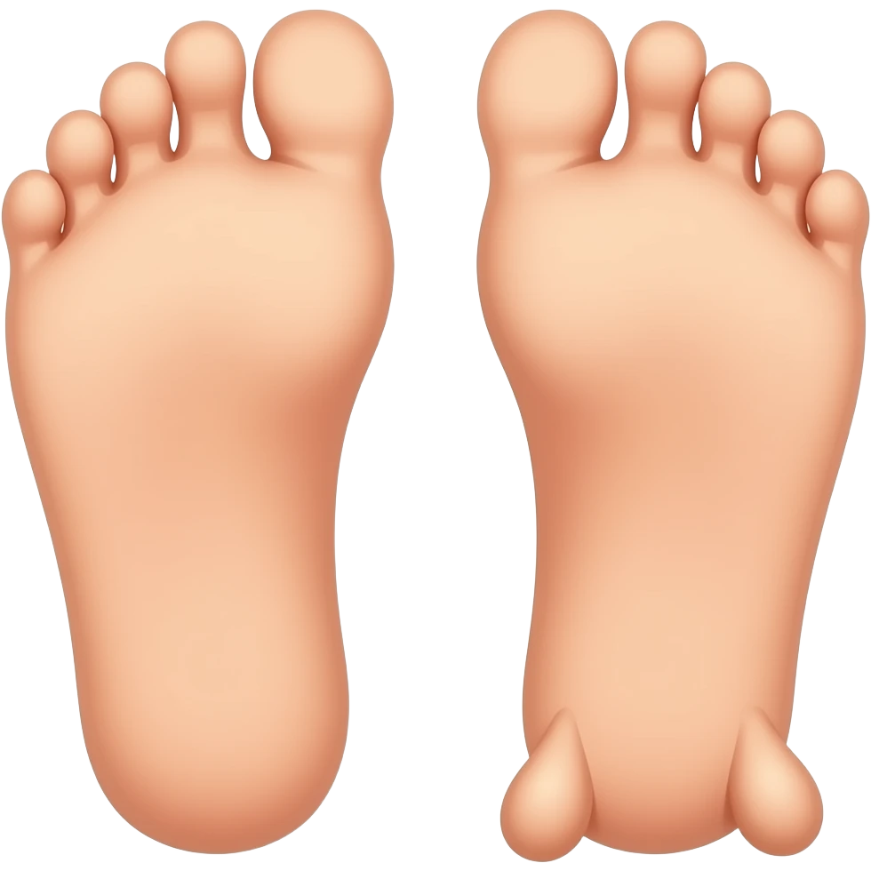 Sole of right foot touching sole of left foot emoji
