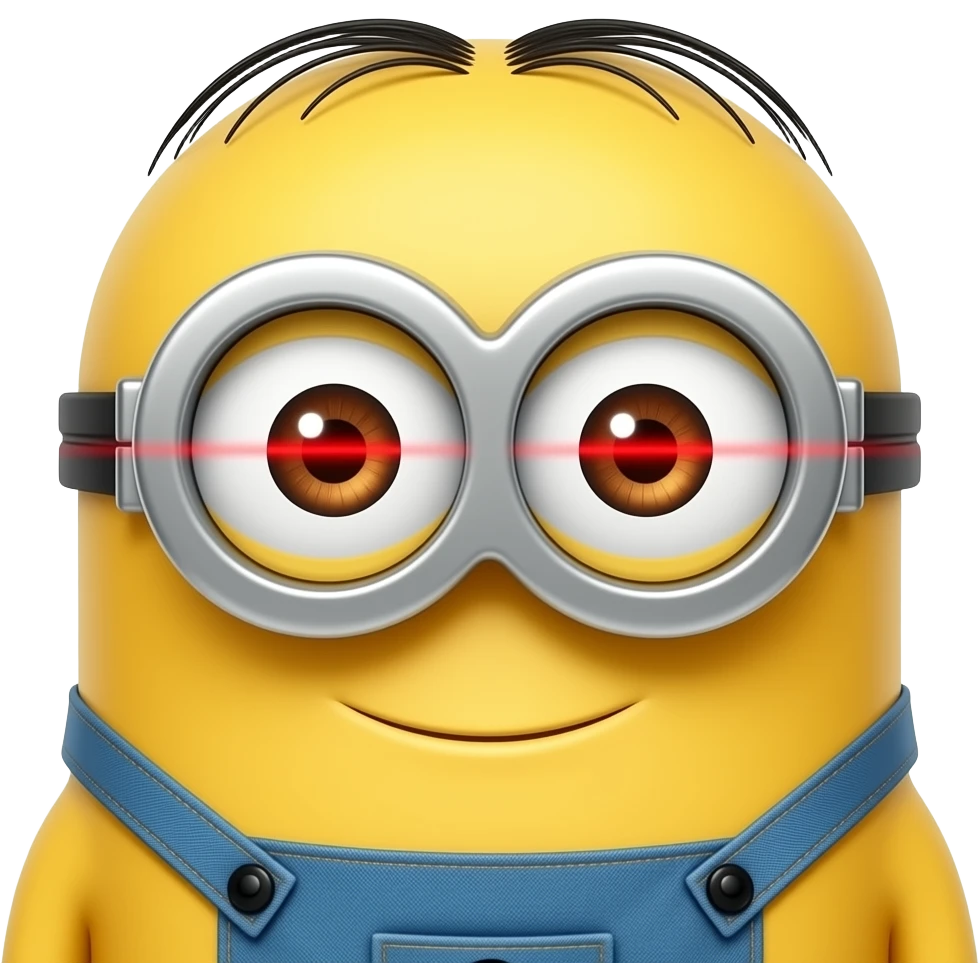 minion and red laser for eyes emoji