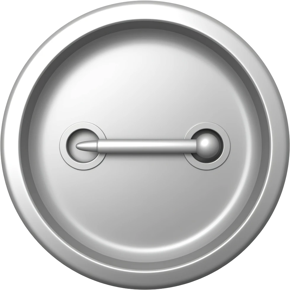 badge with a pin, side-view emoji