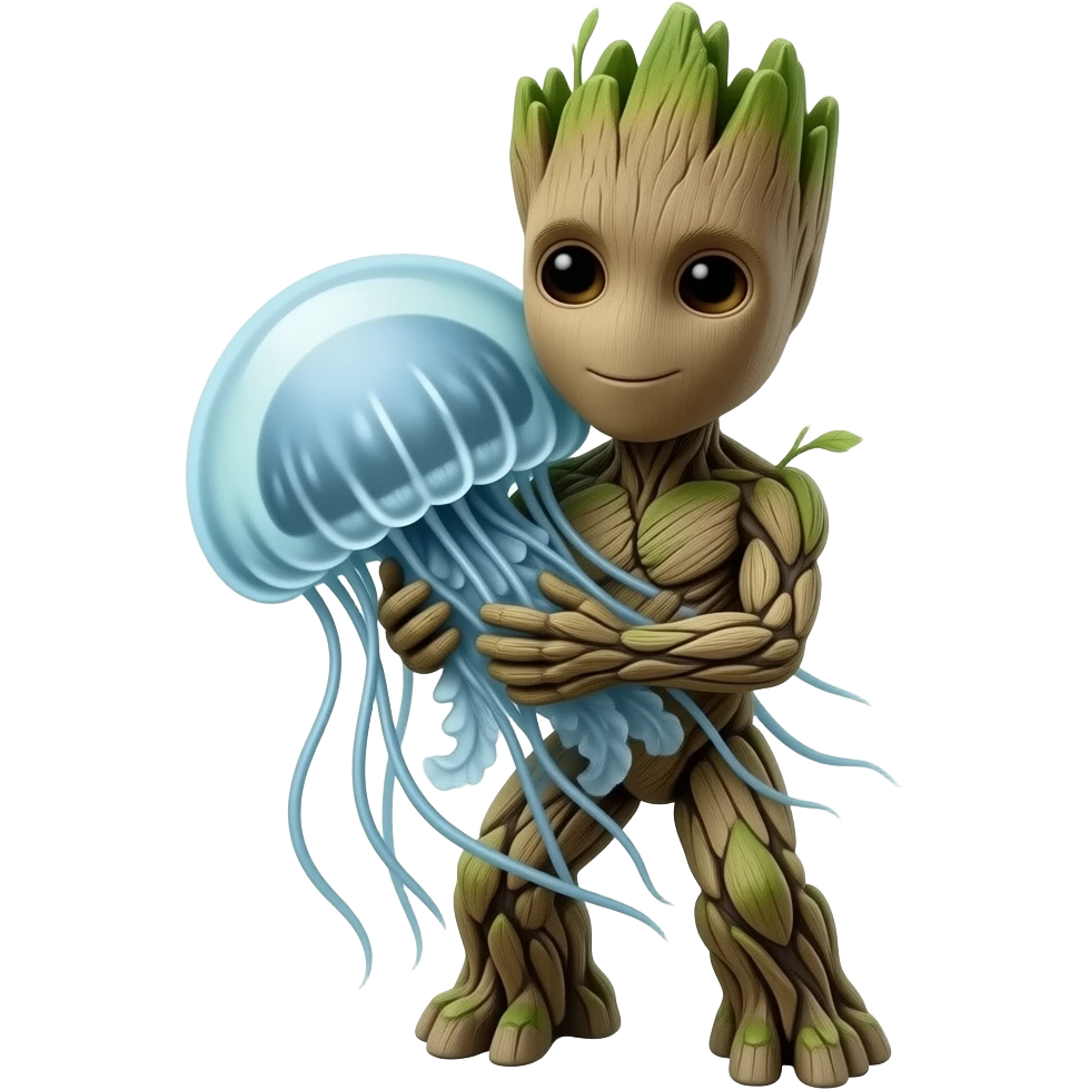 groot hug jellyfish emoji